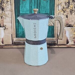 GROSCHE Milano Stone Stovetop Espresso Coffee Maker Mint Green 6 Cups USED ONCE